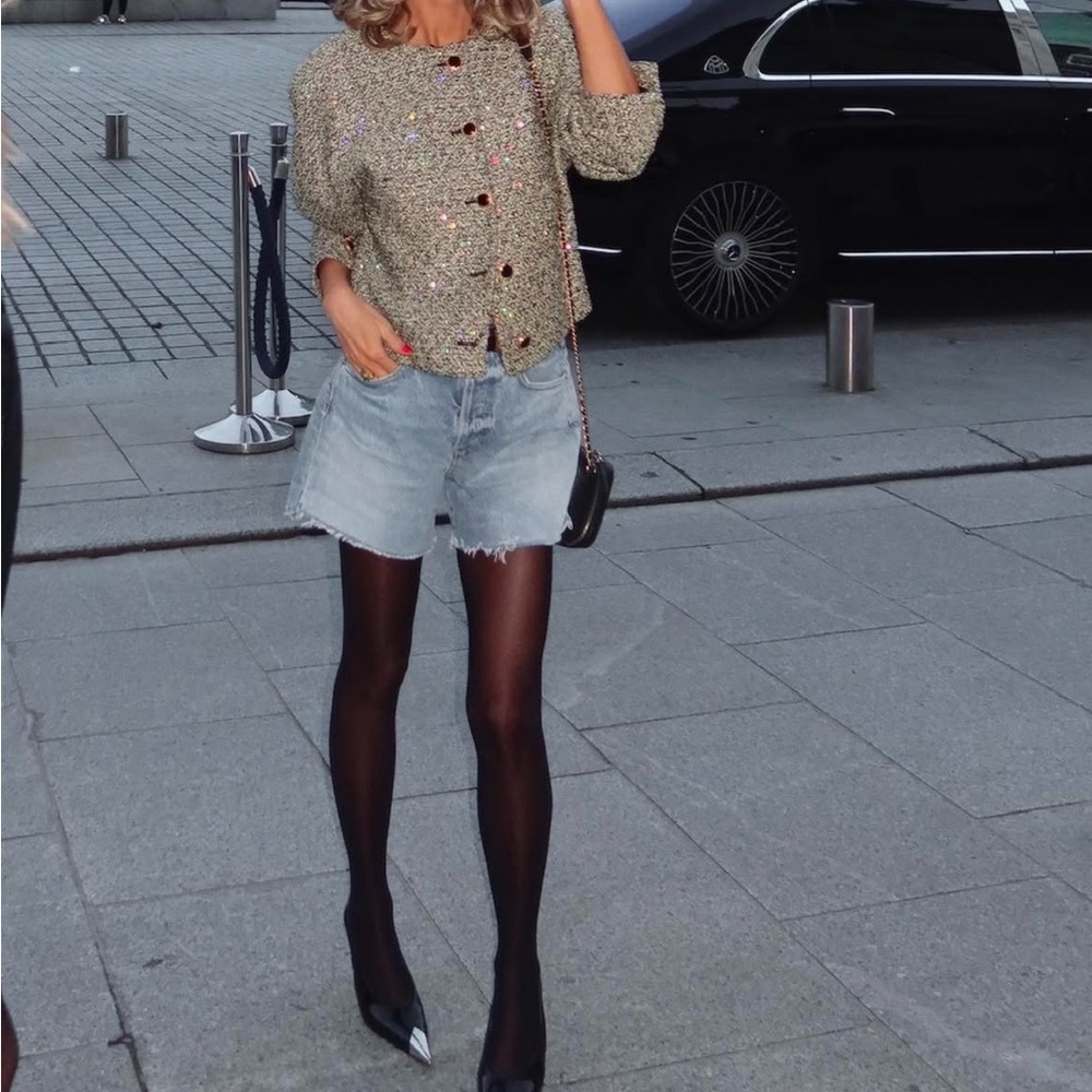ALESSANDRA RICH Sequin-embellished cotton-blend tweed jacket